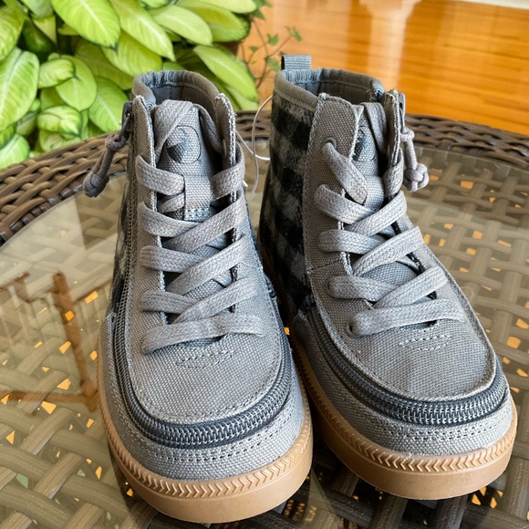 Billy Kids Shoes Size 11 Gray checkered Haring essential High Top New - Picture 3 of 8